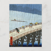 Hiroshige Plötzliche Dusche über Shin-Ōhashi Bridg
