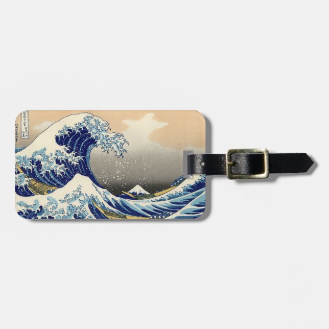 Hiroshige The Great Wave Off Kanagawa Gepäckanhänger (Vorderseite horizontal)
