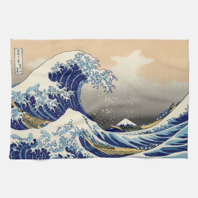 Hiroshige The Great Wave Off Kanagawa Geschirrtuch (Horizontal)