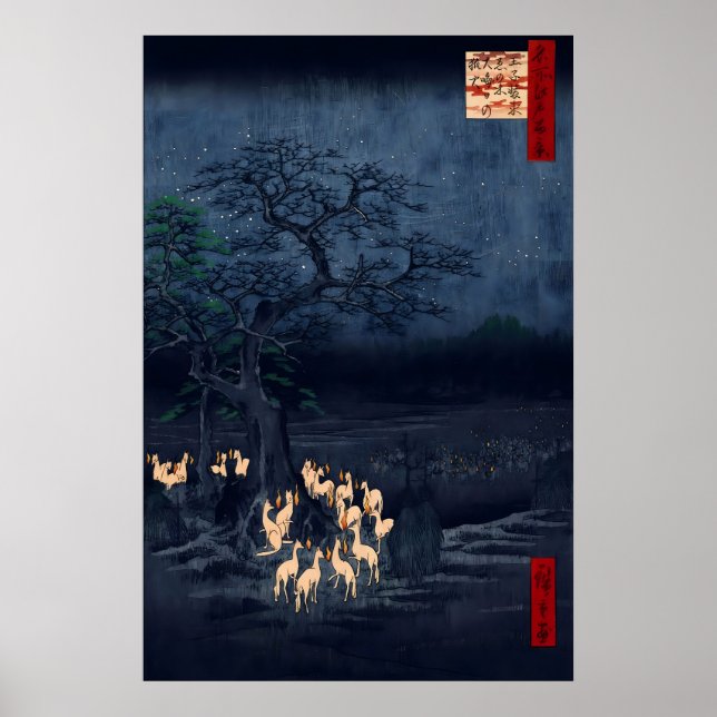Hiroshige Ukiyo-e Poster Foxfires at the Changing (Vorne)