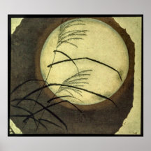 Hiroshige Wind Blown Grass Poster
