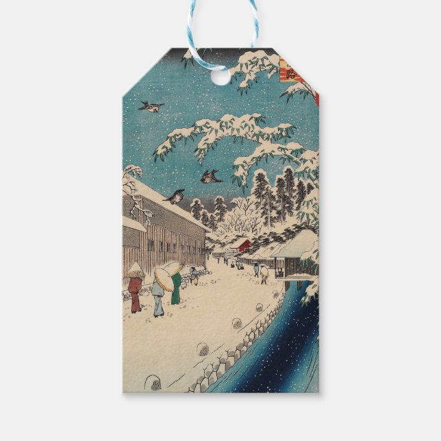 Hiroshige Winterlandschaft Japan Land Geschenkanhänger (Vorderseite)