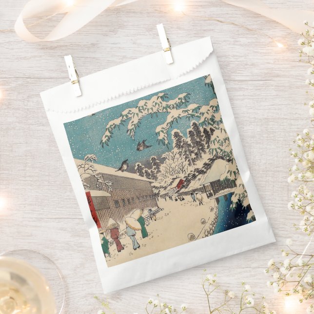 Hiroshige Winterlandschaft Japan Land Geschenktütchen (Ausgeschnitten)