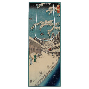 Hiroshige Winterlandschaft Japan Land Geschenktüte Für Weinflaschen
