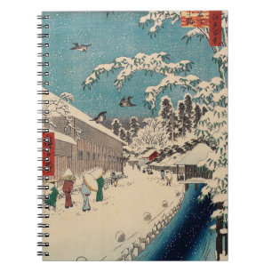 Hiroshige Winterlandschaft Japan Land Notizblock
