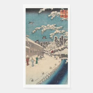 Hiroshige Winterlandschaft Japan Land Serviette