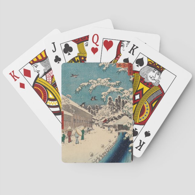 Hiroshige Winterlandschaft Japan Land Spielkarten (Rückseite)