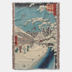 Hiroshige Winterlandschaft Japan Ukiyo-e Antiquitä Decke