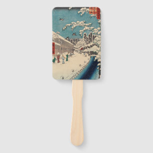 Hiroshige Winterlandschaft Japan Ukiyo-e Antiquitä Fächer