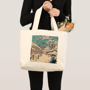 Hiroshige Winterlandschaft Japan Ukiyo-e Antiquitä Jumbo Stoffbeutel