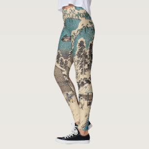 Hiroshige Winterlandschaft Japan Ukiyo-e Antiquitä Leggings