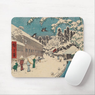 Hiroshige Winterlandschaft Japan Ukiyo-e Antiquitä Mousepad
