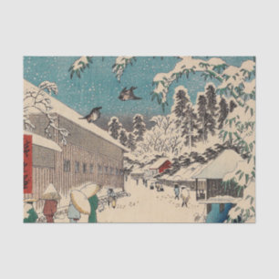 Hiroshige Winterlandschaft Japan Ukiyo-e Antiquitä Seidenpapier