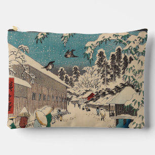 Hiroshige Winterlandschaft Japan Ukiyo-e Antiquitä Zubehörtasche