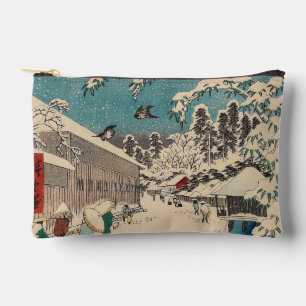 Hiroshige Winterlandschaft Japan Ukiyo-e Antiquitä Zubehörtasche