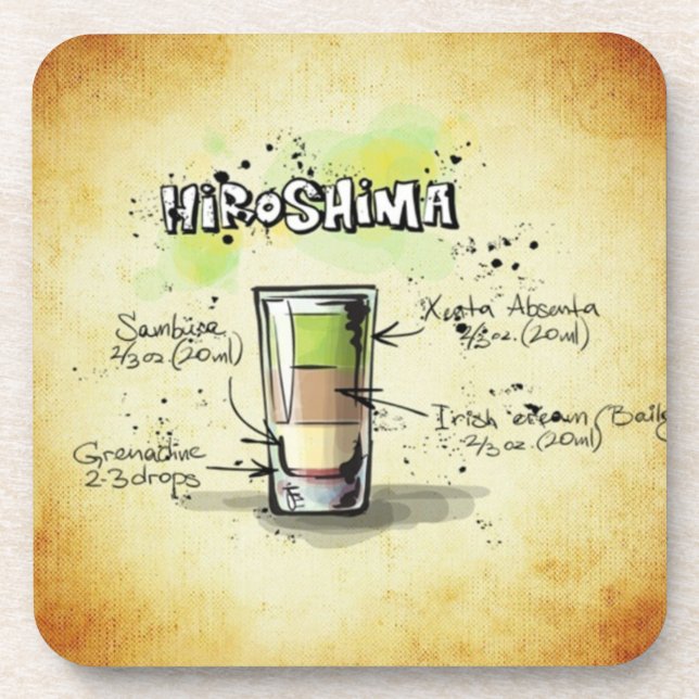 Hiroshima Barkeeper Drink Rezept Untersetzer (Vorderseite)