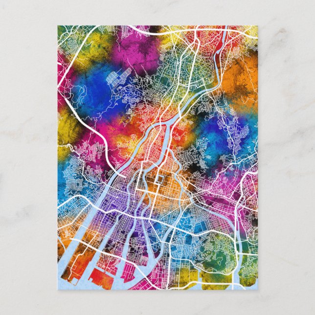 Hiroshima Japan City Map Postkarte (Vorderseite)