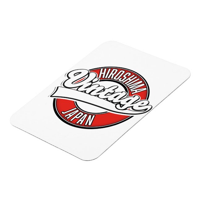 Hiroshima japan Logo im Vintagen Stil Magnet (Linke Seite)