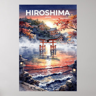 Hiroshima Japan Vintage Reise Poster