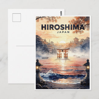 Hiroshima Japan Vintage Reise Postkarte