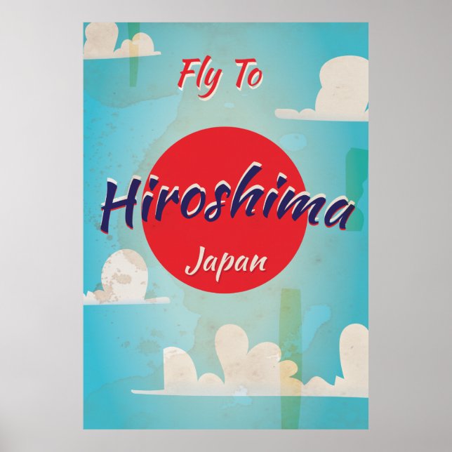 Hiroshima Japan Vintage Travel Poster (Vorne)