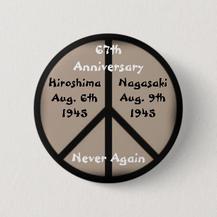 Hiroshima-Nagasaki Friedenszeichen Button
