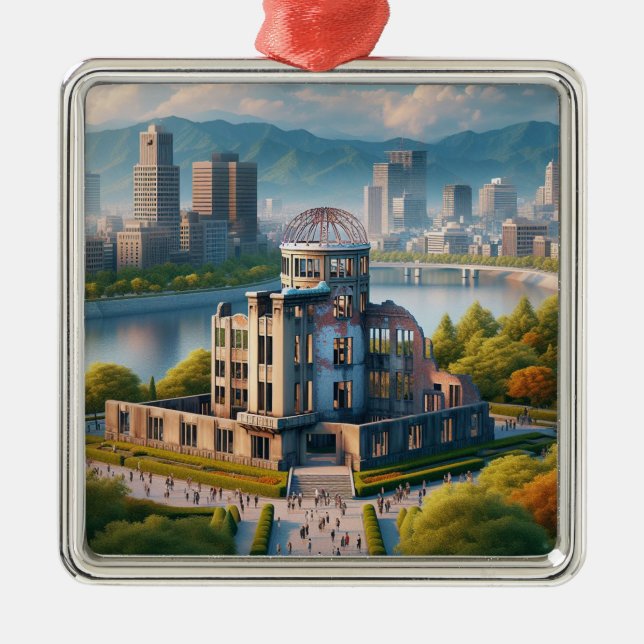 Hiroshima Peace Memorial Park Japan Travel Ornament Aus Metall (Vorne)