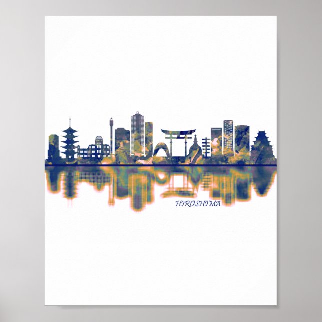 Hiroshima Skyline Poster (Vorne)