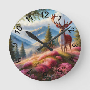 Hirsch 1 runde wanduhr