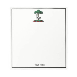 Hirsch am Baum Heraldisch Wappenschild Emblem Notizblock