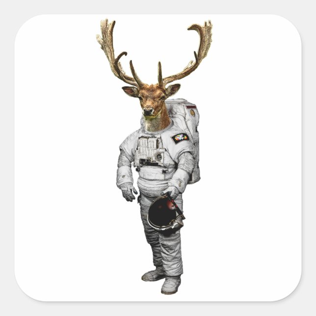 Hirsch Astronaut Sticker (Vorderseite)