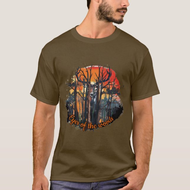 Hirsch: Augen des Waldes. T-Shirt (Vorderseite)