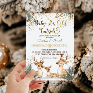 Hirsch Baby, es ist kalt draußen Baby Shower Einladung
