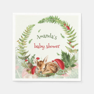Hirsch-Blumen-Baby-Party Serviette