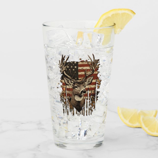 Hirsch, Bock-Saison USA-Flagge Glas (Rückseite Ice)