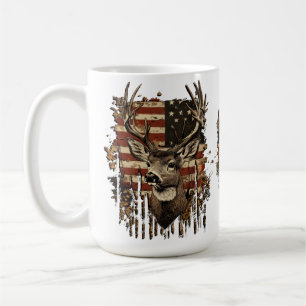 Hirsch, Bock-Saison USA-Flagge Kaffeetasse