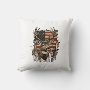 Hirsch, Bock-Saison USA-Flagge Kissen