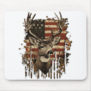 Hirsch, Bock-Saison USA-Flagge Mousepad