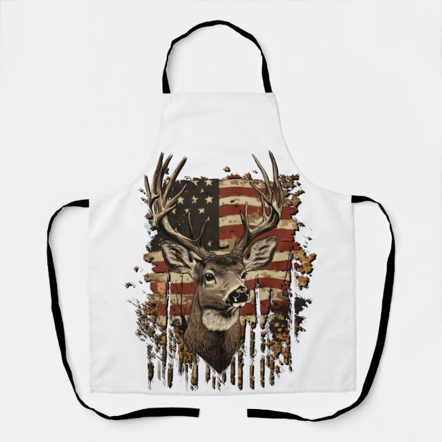 Hirsch, Bock-Saison USA-Flagge Schürze (Vorderseite)