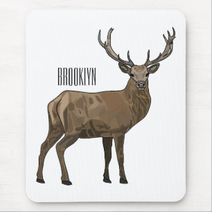 Hirsch Cartoon-Illustration Mousepad
