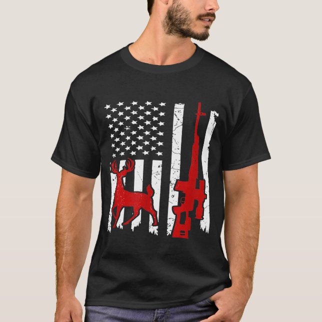 Hirsch Crossbow Hunt Whitetail Hunter Bogenschieße T-Shirt (Vorderseite)