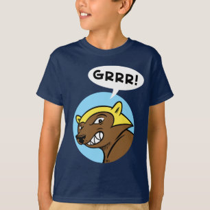 Hirsch-Durchlauf "GRRR!" T-Shirt: Blau T-Shirt