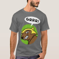 Hirsch-Durchlauf "GRRR!" T-Shirt: Grün