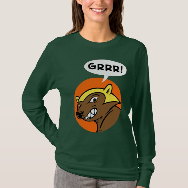 Hirsch-Durchlauf "GRRR!" T-Shirt: Orange T-Shirt (Vorderseite)