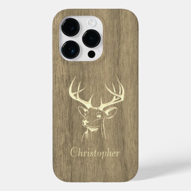 Hirsch - eingraviertes Holz - Holz Case-Mate iPhone Hülle (Rückseite)