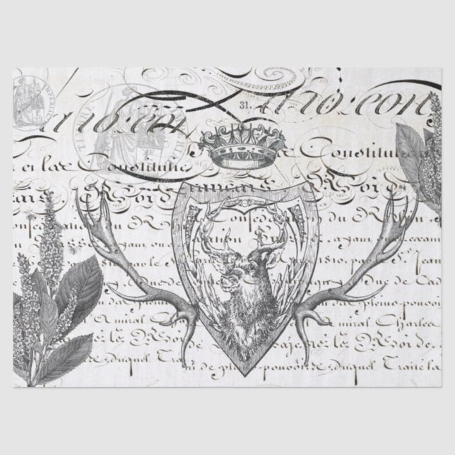 Hirsch-Ephemera-Decoupage-Papier Seidenpapier (Vorderseite)