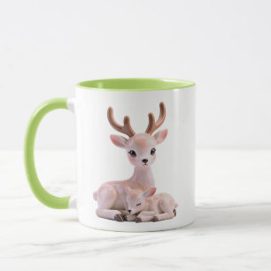 Hirsch-Figur süß Pastell Reh Weich Neutral Kinderz Tasse