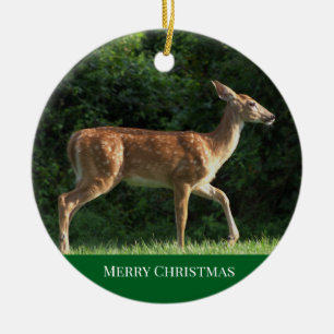 Hirsch-Foto-Ornament Keramik Ornament