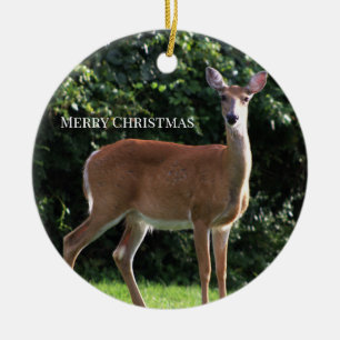 Hirsch-Foto-Ornament Keramik Ornament