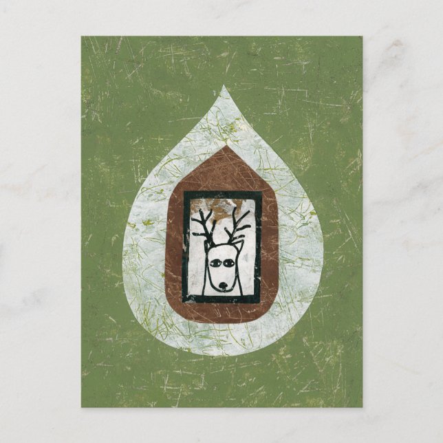Hirsch Gewartet, um Postkarte Verlassen (Vorderseite)